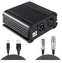 DEVICE OF URBAN INFOTECH 48V Phantom Power Supply for Condenser Microphones Audio Interface Sound Card for Music Recording Mic and Live Streaming Kit Smule Starmaker Accessorie Set with XLR Cable