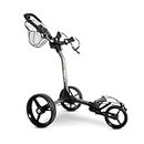 Pro Golf S20 3 Wheel Push Cart - Easy to Fold System - Lightweight 15.0 LBS - Adjustable Height -Accessories Included (Golf Ball Storage, Mesh Storage Bag, Drink, Scorecard, & Deluxe Umbrella Holder)