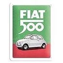 Nostalgic-Art Retro Tin Sign – Fiat 500 Italian Colours – Gift idea for car accessoires fans, Metal Plaque, 15 x 20 cm
