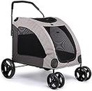 Grand PetStroller Heavy Duty Dog/Cat/Pet Pet Stroller Travel Carriage Dog Strollers for Large Dogs Clearance (Gris a)