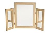 Reflex Sales & Marketing Ltd. Small Self Standing Dressing Table Mirror with Mirrored Wings - Oak Effect