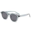 kachawoo TR90 Lunettes de soleil polarisées pour femmes hommes carrés polygone rétro vintage lunettes de soleil monture épaisse luxe marque design lunettes, gris