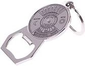 GCT 50 Years Calendar Compass with Bottle Opener Metal Keychain for Car Bike Men Keyring (Silver)