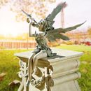 Flute Fairy Sitting Garden Statue Outdoor Resin Ornament Sculpture Home Decor