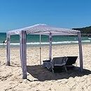CoolCabanas Beach Cool Cabana Canopy Sun Shade Shelter Tent - 8' x 8' or 6'6" x 6'6", Easy to Setup, Folds to just 3'5", Perfect for Family Beach and Backyard, UPF 50+, The Original and The Best
