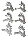 VR Creatives Christmas Tree Decoration Hanging Ornaments Pack of 6 Sliver Reindeer Festive Home Xmas Party Decorations Gift