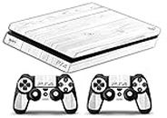 PS4 Slim Skin - White Wood - Limited Edition Decal Protective Cases for Sony BunDLE Faceplates Playstation 4
