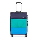 United Colors Of Benetton Archimedes Unisex Polyester Soft Luggage - Navy+Green, 68Cm Medium Trolley Bag for Travel