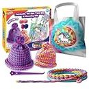 Weaving Loom Kit, Knitting for Beginners, Make Your Own Knitting Hat & Tie Dye Tote Bag, Weaving Round Loom for Kids, Crafts for Girls 8-12, Christmas Crafts for Teens, Teen Christmas Gifts
