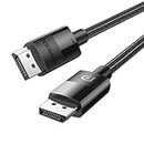 UGREEN VESA Certified DisplayPort 1.4 Cable, 8K DP Cable 8K@60Hz, 4K@144Hz, 1080P@240Hz, Support 32.4Gbps HDR, FreeSync G-Sync, Braided DisplayPort Cord for HDTVs, Gaming Monitors, PC Graphics (6ft)