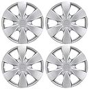 BDK Wheel Guards – (4 Pack) Hubcaps for Car Accessories Wheel Covers Snap Clip-On Auto Tire Rim Replacement for 15 inch Wheels 15” Hub Caps (Triangular Spokes)