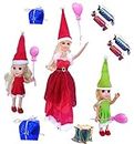 HALO NATION Special Edition Christmas Christmas Theme Doll Set (Mother Doll 32 Cm, Daughter Dolls 20 Cm, Red)