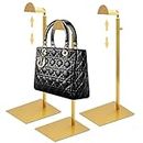 Royxen 3 Pack Handbag Rack Stainless Steel with Adjustable Height, Purse Display Stand Gold