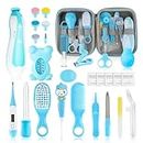 Baby Healthcare and Grooming Kit,27 pcs Baby Safety Care Set,Baby Electric Nail Trimmer Set Newborn Nursery Health Care Set for Newborn Infant Toddlers Baby Boys Girls Kids Haircut Tools (Blue）