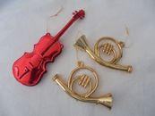 Vintage Christmas Tree Decorations : Musical Instruments : Large Size 15 & 10cms