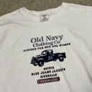 Camiseta Old Navy Clothing Co Vintage Años 80 Puntada Única Blanca Para Hombre Mediana M EE. UU.
