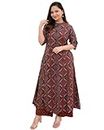 ANNI DESIGNER Women's Cotton Blend Printed Straight Kurta with Palazzo (ABP Maroon-NW Large)