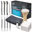 Gun Cleaning Kits 12 Piece Gun Brushes Includes Double-Ended Brush Cleaning Picks Cleaning Patches 6 Inch Cotton Swabs and 20ML Oiler