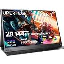 UPERFECT Portable Monitor 2K 144Hz 16.1" Portable Gaming Monitor for Laptop 2560x1440P QHD FreeSync HDR Ultra Slim Travel Monitor External Second Screen for Mac PC Phone Switch PS5 with Cover Stand
