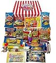 Retro Sweets Gift Box: Candy Striped Old Fashioned Sweets Selection Hamper: Birthday Present for Him & Her, Men, Women, Boys, Girls