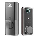 Stylrtop Fingerprint Deadbolt Lock with Glass Touchscreen Keypad,No-WiFi-Access, Keyless Electronic Biometric Lock for Entry Door (Black)