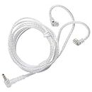 erjigo KZ ZSN in-Ear Headphones Cable, Silver Plated Earphone/Earbuds Detachable Replacement Cord with 0.75mm Pins (Without Microphone)