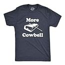 Mens More Cowbell T Shirt Funny Novelty Sarcastic Graphic Adult Humor Tee Crazy Dog Men's Novelty T-Shirts with Movie Sayings for Music Lovers Soft Comfortable Funny T Shirts fo Heather Navy XXL