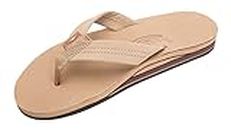 Rainbow Sandals Women's Double Layer Premier Leather Sandals w/Arch Support, Sierra Borwn, Ladies Large / 7.5-8.5 B(M) US