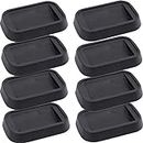 Yopay 8 Pack Bed Stopper Furniture Caster Cups, Rubber Furniture Wheel Stopper Fits to Most Wheels of Sofas, Beds, Chairs, Carpet or Durable Hard Floors, Black, Rectangular, 3'' X 2''