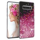 Custodia glitter per Samsung Galaxy S10 Plus custodia silicone liquido cover cellulare rosa
