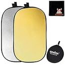 GODOX 47”x71” 120x180cm 2-in-1 Collapsible Portable Disc Light Reflector with Bag for Studio and Photography - Gold, Silver