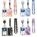 Lanyard With Badge Holder, Retractable Badge Reel With Detachable Neck Lanyard Strap And Vertical Id Holder