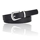 NiceYnn Kids PU Leather Belt for 6-12 Year Girls Boys, Adjustable Chic Belt with Pin Buckle for Jeans Pants Dresses, Skinny Retro Leather Thin Waist Belt