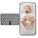 Lekebaby Portable Changing Mat, Waterproof Nappy Changing Pad with Built-in Head Cushion for Moms and Dads on Travel, Arrow Print, Grey