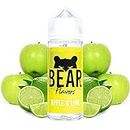 BEAR Flavors - Apple Lime | 100ML | Sans Nicotine NI TABAC | 70VG/30PG | E-Liquide pour Cigarettes Electroniques | E Vaper Liquids | E Cigarette | E Shisha