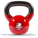 Kakss Vinyl half coating Kettle Bell for Gym & Workout (8 KG (Red)) (PROUDLY MADE IN INDIA)