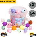 64x Mochi Squishy Toys for Kids Party Favors Reduce Stress Relief Mini Squishies