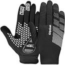 GripGrab Ride Windproof Midseason Padded Touchscreen Cycling Gloves Full Finger Breathable Bicycle Black Hiviz Winter, Negro, Large