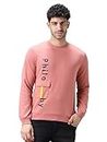 Urbano Fashion Men's Pink Cotton Graphic Print Round Neck Sweatshirt (swtpr-05b-mrpink-xl)