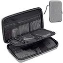 ProCase Electronics Hard Travel Case, Shockproof Durable Travel Carrying Case Organizer Bag Storage Protective Box, with Mesh Pockets for Small Electronics and Accessories –Grey