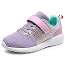 Harvest Land Kids Running Tennis Shoes Breathable Athletic Lightweight Non-Slip Walking Sport Sneakers for Girls and Boys, Purple-Pink, 1 Little Kid