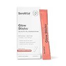 SeroVital Glow Sticks Beauty Powder Improves Skin with Ceramides, Hyaluronic Acid, Electrolytes, and Vitamin C in Delicious 5-Calorie Packets* – 28 Packets, Sun-Kissed Citrus Flavor