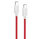 Techvor 3.0 A Type C to Type C Cable 1m with Fast Charging & Data Sync compatible for Smartphones, Tablets, Laptops & other Type C devices with Fast Data Transmission, 5000+ Bends Lifespan