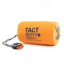 SURVIVAL FROG Tact Bivvy 2.0 Compact Ultra Lightweight Sleeping Bag - 100% Waterproof Ultralight Thermal Bivy Sack Cover, Emergency Space Blanket Liner Bags for Emergency Shelter, Tent Camping, Frog & CO (Orange)