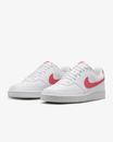SCARPE NIKE DONNA COURT VISION LOW WHITE PINK BIANCO ROSSO PELLE DR9885 101
