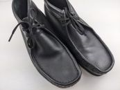 Clarks Wallabees black leather boot size medium US 10 10.5 11