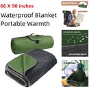 Waterproof Outdoor Blanket with Sherpa Lining,Windproof Triple Layers Warm Comfy