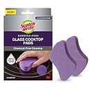 Scotch-Brite Chemical Free Non-Scratch Glass cooktop/Stove Cleaner Pads for Kitchen and Glass Utensils/appliances, Burnt Surfaces Cleaning (2 Pads), Purple, (GCTCP2)