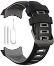 Zitel® 26mm Band Compatible with Garmin Instinct 2X Solar Tactical GPS Smartwatch Silicone Sport Strap (Black Gray)