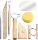 LUTER 8 Pieces Wooden Ceramic Clay Tool Set, Ceramic Clay Wax Pottery Carving Modeling Cleaning Tools